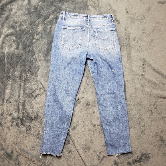 Flying Monkey Boyfriend Jeans Distressed Raw Hem size 28 Blue Ripped Denim - Picture 2 of 12